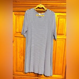 Old Navy Cornflower Blue and White Knit Swing Dress